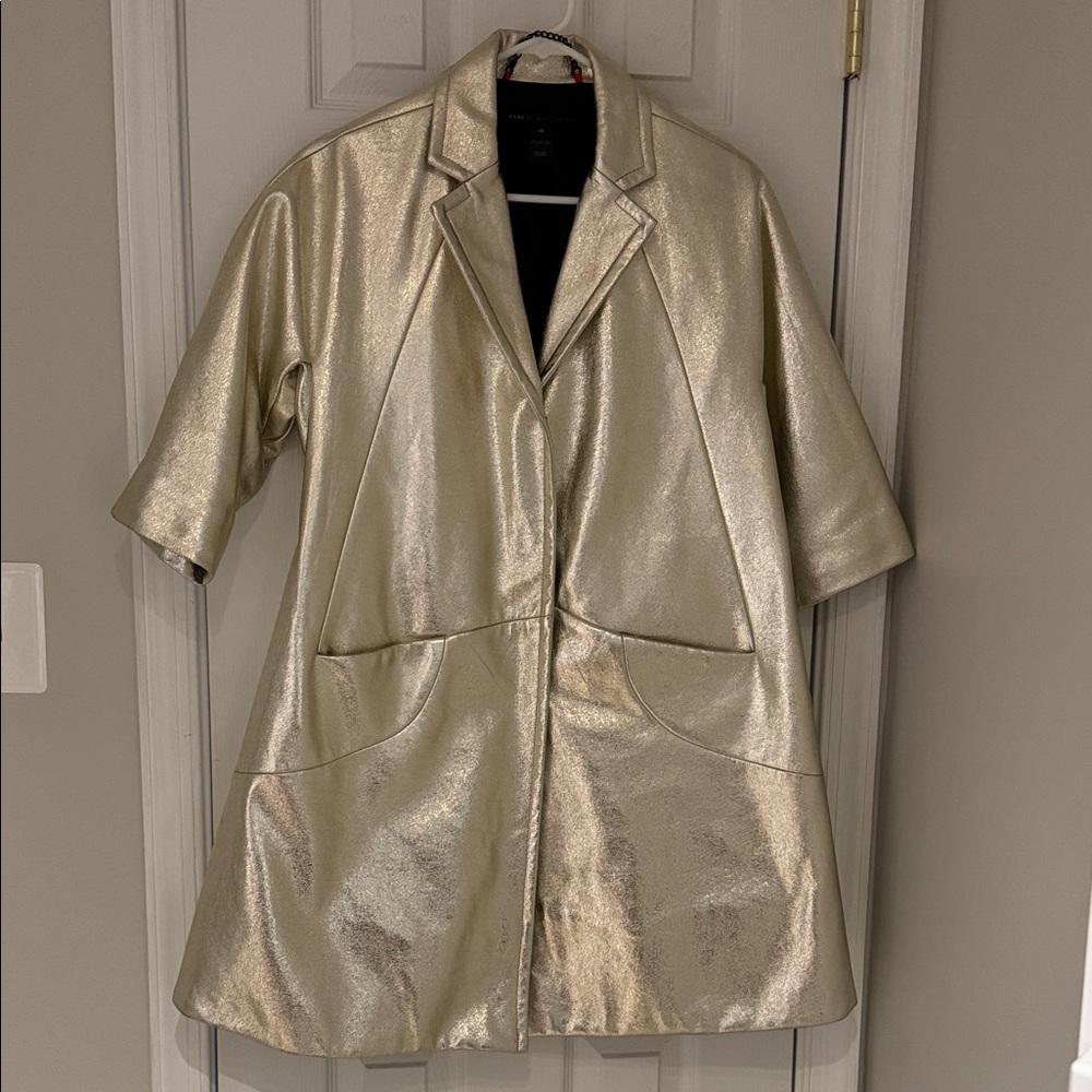 Marc By Marc Jacobs Gold Metallic Swing Jacket